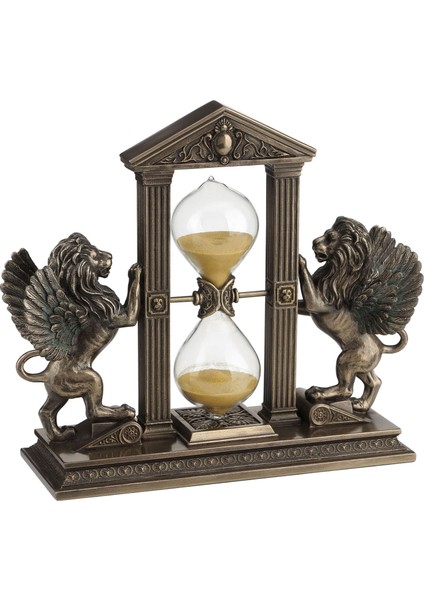 Veronese Biblolar-Wise Karışık-Wıse Kanatlı Aslan Kum SAATI-21X18X7 CM-JWU77008A4– Dekoratif Obje ve Koleksiyonluk Model