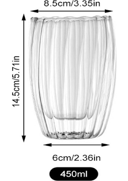 Burgu Desenli Origami Stil Borosilikat Cam Sunum Bardağı 450 ml