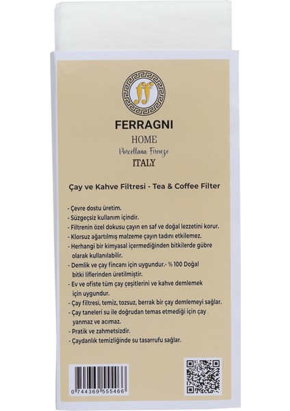 ÇAY ve KAHVE FİLTRESİ 3 Paket (90 Adet) BÜYÜK BOY (9*22 cm)