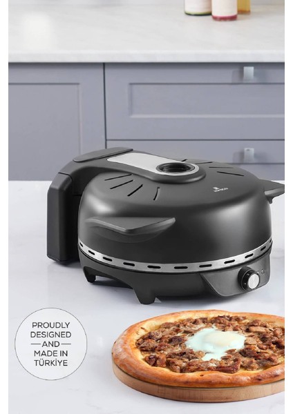 Gastro 10 In 1 Pizza ve Lahmacun Makinesi Biodiamond Matte Black New