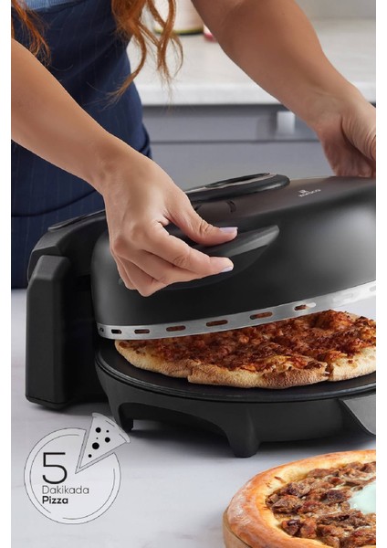 Gastro 10 In 1 Pizza ve Lahmacun Makinesi Biodiamond Matte Black New
