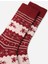Kadın Lambswool (Koyun Yünü) Tekli Kırmızı Yılbaşı Temalı Çorap - A-49005-K 3