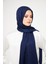 Sakafashion Hasır Desenli Jakarlı Şal - Lacivert 1