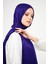 Sakafashion Hasır Desenli Jakarlı Şal - Saks Mavisi 3
