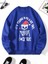 Mavi İskelet Baskılı Oversize Bisiklet Yaka Erkek Sweatshirt. 1