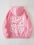 Pembe Time Never Baskılı Oversize Kapüşonlu Unisex Sweatshirt 1