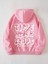 Pembe Time Never Baskılı Oversize Kapüşonlu Unisex Sweatshirt 3