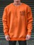 Turuncu Just Need Baskılı Oversize Bisiklet Yaka Erkek Sweatshirt 1