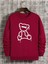 Kırmızı Ayıcık Baskılı Oversize Bisiklet Yaka Erkek Sweatshirt 1