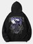 Siyah Şimşekli Kelebek Baskılı Oversize Kapşonlu Erkek Sweatshirt 1
