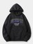 Siyah Şimşekli Kelebek Baskılı Oversize Kapşonlu Erkek Sweatshirt 2