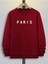 Kırmızı Paris Baskılı Oversize Bisiklet Yaka Erkek Sweatshirt 2