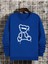 Mavi Ayıcık Baskılı Oversize Bisiklet Yaka Erkek Sweatshirt 1
