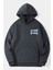 Antrasit No Pain No Gain Baskılı Oversize Kapuşonlu Unisex Sweatshirt 2