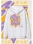 Beyaz Stay High Baskılı Oversize Kapuşonlu Unisex Sweatshirt 1