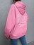 Pembe Nothing Baskılı Oversize Kapüşonlu Unisex Sweatshirt 4