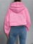 Pembe Nothing Baskılı Oversize Kapüşonlu Unisex Sweatshirt 5