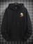 Siyah Lovely Panda Baskılı Oversize Kapüşonlu Erkek Sweatshirt 2