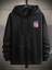 Siyah New York Ayı Baskılı Oversize Kapüşonlu Erkek Sweatshirt 4
