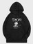 Siyah Süper Tavşan Baskılı Oversize Kapüşonlu Erkek Sweatshirt 1