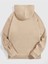 Bej Kare Gülücük Baskılı Oversize Kapüşonlu Erkek Sweatshirt 2