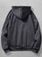 Unisex Antrasit Brave Baskılı 3 Iplik Oversize Kapüşonlu Sweatshirt 2