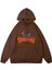 Erkek Kahverengi Spıkyın Darkness Baskılı Oversize Kapüşonlu Sweatshirt 1