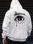 Beyaz Stay Optimistic Baskılı Oversize Kapüşonlu Erkek Sweatshirt 1