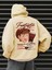 Bej Fantastic Baskılı Oversize Kapüşonlu Erkek Sweatshirt 1