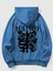 Mavi Telepathy Baskılı Oversize Kapşonlu Erkek Sweatshirt 1