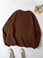 Kahve Rengi Illinois 75 Baskılı Oversize Bisiklet Yaka Erkek Sweatshirt. 2