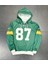 Yeşil 87 Baskılı Oversize Erkek Kapuşonlu Sweatshirt 1