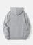 Açık Gri Brooklyn Oval Yazı Baskılı Oversize Kapüşonlu Erkek Sweatshirt 2