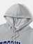 Açık Gri Brooklyn Oval Yazı Baskılı Oversize Kapüşonlu Erkek Sweatshirt 3