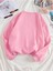 Pembe Ayıcık Baskılı Oversize Bisiklet Yaka Kadın Sweatshirt 3