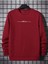 Kırmızı Çizgi Baskılı Oversize Bisiklet Yaka Erkek Sweatshirt 1
