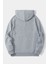 Gri Özgürlük Heykeli Baskılı Oversize Kapuşonlu Erkek Sweatshirt 2