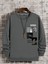 Gri Nasa Baskılı Oversize Bisiklet Yaka Erkek Sweatshirt 1