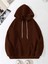 Kahverengi It's Ok Baskılı Oversize Kapüşonlu Erkek Sweatshirt 2