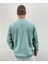 Erkek Nefti Yeşil Xehoh Baskılı Oversize Bisiklet Yaka Sweatshirt 3