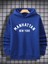 Sax Mavi Manhattan Baskılı Oversize Erkek Sweatshirt 1