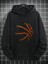 Siyah Basket Topu Baskılı Oversize Kapşonlu Erkek Sweatshirt 2