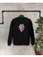 Siyah Kaplan Baskılı Oversize Bisiklet Yaka Erkek Sweatshirt 1