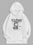 Beyaz Süper Tavşan Baskılı Oversize Kapüşonlu Erkek Sweatshirt 1