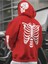 Kırmızı İskelet Baskılı Oversize Erkek Sweatshirt 1