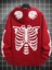 Kırmızı İskelet Baskılı Oversize Erkek Sweatshirt 2