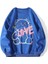 Unisex Mavi Love Bisiklet Yaka Baskılı Oversize Sweatshirt 1