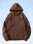 Kahverengi World Legend Baskılı Oversize Kapüşonlu Erkek Sweatshirt 2