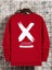 Kırmızı Keep Happy Baskılı Oversize Bisiklet Yaka Erkek Sweatshirt 1