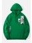 Yeşil Özgürlük Heykeli Baskılı Oversize Kapuşonlu Erkek Sweatshirt 1